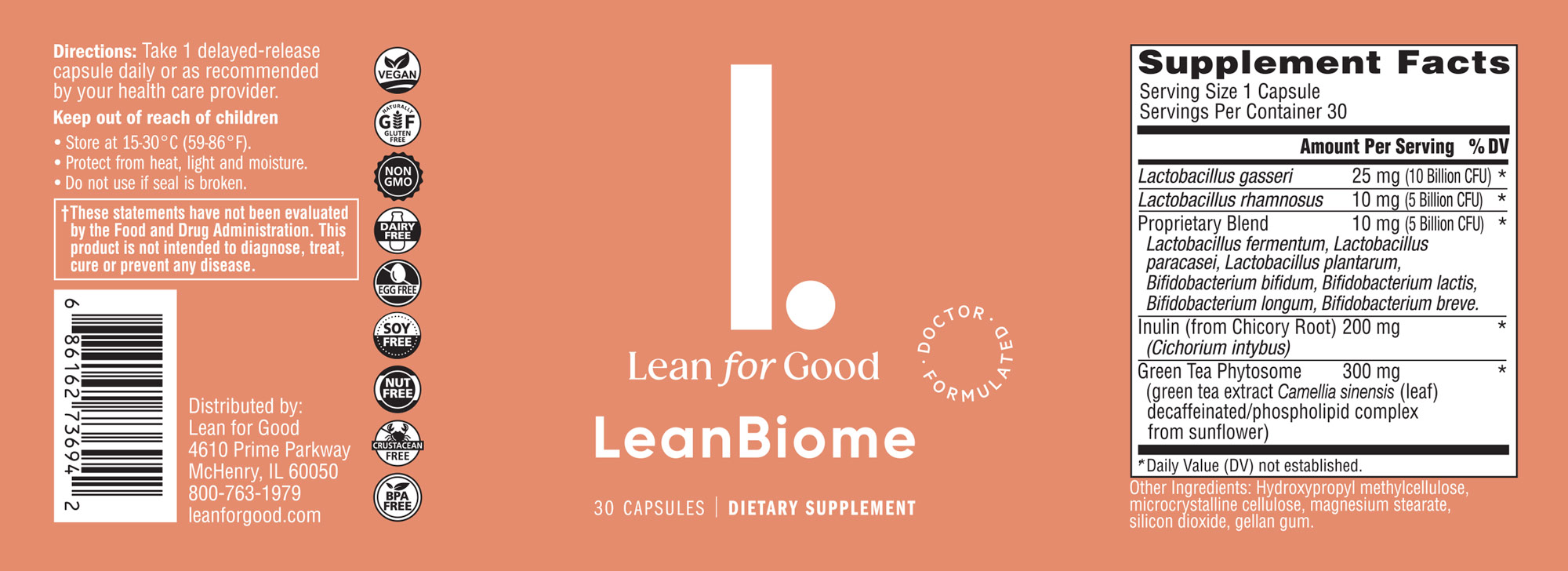 LeanBiome Supplement Fact